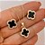 Conjunto Colar e Brinco Trevo Preto e Zirc. Banhado a Ouro 18k - Imagem 3
