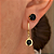Brinco Duplo Preto Banhado a Ouro 18k - Imagem 1