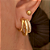 Brinco de Argola 3 Fios Liso e Crav Ariel Banhado a Ouro 18k - Imagem 1