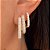 Brinco Trio de Argola Max Retangular Crav Banhado a Ouro 18k - Imagem 1