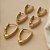 Brinco Trio de Argola Luxo Oval Cravejado Banhado a Ouro 18k - Imagem 4
