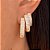 Brinco Trio de Argola Luxo Oval Cravejado Banhado a Ouro 18k - Imagem 1