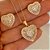 Conjunto Colar e Brinco Coração Crav Navetes Banhado a Ouro 18k - Imagem 1