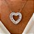 Conjunto Colar e Brinco Coração Vazado Luxo Ródio Branco - Imagem 5