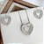 Conjunto Colar e Brinco Coração Vazado Luxo Ródio Branco - Imagem 6