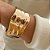 Bracelete Geométrico e Texturas Banhado a Ouro 18k - Imagem 2
