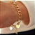Pulseira Elos Pingente Coração e Fé Banhado a Ouro 18k - Imagem 2