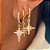 Brinco Trio Mix Star Banhado a Ouro 18k - Imagem 1