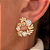 Brinco Frontal Ramos e Cristais Banhado a Ouro 18k - Imagem 1