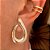 Brinco Frontal Gota Vazado Banhado a Ouro 18k - Imagem 1