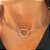 Colar Feminino Choker Coração e Zircônias Ródio Branco - Imagem 2