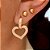 Brinco Argolinha Coração Vazado Banhado a Ouro 18k - Imagem 1