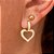 Brinco Argolinha Coração Vazado Banhado a Ouro 18k - Imagem 1
