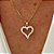 Colar Coração Vazado com Zircônia Banhado a Ouro 18k - Imagem 1