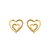 Brinco Dois Corações e Cristais Banhado a Ouro 18k - Imagem 2