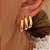 Brinco Trio Argolinha Lisa Oval Square Banhado a Ouro 18k - Imagem 2