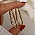 Brinco Orgânico Liso Oval Banhado a Ouro 18k - Imagem 3