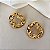 Brinco de Argola Orgânica Frontal Martelada Wave Banhado a Ouro 18k - Imagem 2