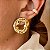 Brinco de Argola Orgânica Frontal Martelada Wave Banhado a Ouro 18k - Imagem 1
