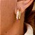 Brinco Dois Fios Liso e Cravejado Divo Banhado a Ouro 18k - Imagem 3
