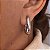 Brinco de Argola Oval Lisa e Zircônias Zara Ródio Branco - Imagem 1