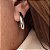 Brinco de Argola Oval Lisa e Zircônias Zara Ródio Branco - Imagem 2