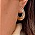 Brinco de Argola Oval Lisa e Zircônias Zara Banhado a Ouro 18k - Imagem 3