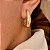 Brinco de Argola Oval Lisa e Zircônias Zara Banhado a Ouro 18k - Imagem 1