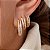 Brinco Trio Argolas 2 Fileiras Slim Mila Banhado a Ouro 18k - Imagem 2
