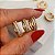Brinco Trio Argolas 2 Fileiras Slim Mila Banhado a Ouro 18k - Imagem 7