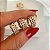 Brinco Trio Argolas 2 Fileiras Cristais Bliss Banhado a Ouro 18k - Imagem 6
