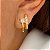 Brinco Oval 2 Fios Ponto Luz Amelie Banhado a Ouro 18k - Imagem 1
