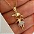 Colar Pingente Menina Bailarina e Zircônias Banhado a Ouro 18k - Imagem 1