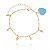 Pulseira Feminina Coração Azul e Pérola Banhado a Ouro 18k - Imagem 1