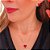 Conjunto Colar e Brinco Coração Vermelho Banhado a Ouro 18k - Imagem 2