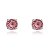 Brinco Feminino Redondo Cristal Rosa Prata 925 - Imagem 1