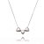 Colar Feminino Liso 3 Corações Ródio Branco - Imagem 1