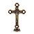 Crucifixo de Mesa com Medalha de São Bento - Ouro Velho - 24cm - Imagem 1