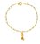 Pulseira Infantil Figa Pedra Vermelha Folheado Ouro 18k - Imagem 1