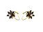 Brinco Flor de Lotus Margarida Zircônia Banhado Ouro 18k Antialérgico - Imagem 3