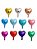 10 mini balão de coração - Cores sortidas - Imagem 1