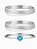 Par de Aliança diamantada 2mm + solitário Azul - Aço Inox - Imagem 1