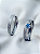 Par de Aliança diamantada 3mm + Solitário Azul - Aço Inox - Imagem 1