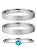Par de Aliança diamantada 3mm + Solitário Azul - Aço Inox - Imagem 2