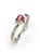 Anel Solitário Romance Rosa - prata 950 - Imagem 5