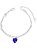 Pulseira Dupla pendente zirconia coração azul - Folheado a prata - Imagem 1