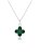 Colar trevo 4 folhas van Cleef verde - Folheado a prata - Imagem 1