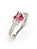 Anel Solitário Snow White rosa - Prata 950 - Imagem 2