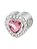 Berloque serparador coração rosa cravejado - Folheado a prata - Imagem 1