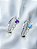 Par de Aliança Mônaco ELAS Roxo e azul + Solitários love - Prata 950 - Imagem 2